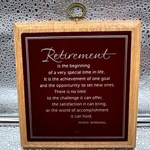 Hallmark Retirement Plaque Wooden Wall Decor Gift Made in USA